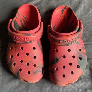 CROCS Kids Red and Black Clogs